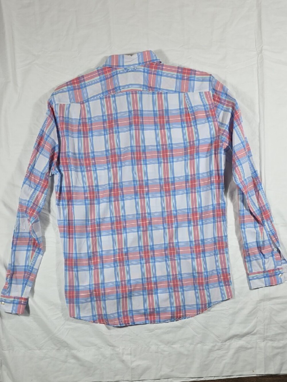 Lacoste Men’s Blue & Red Plaid Button-Down Shirt - Picture 3 of 6